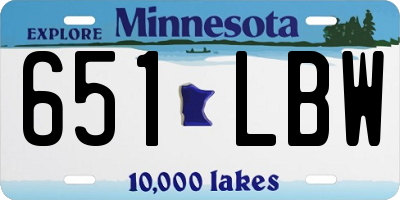 MN license plate 651LBW