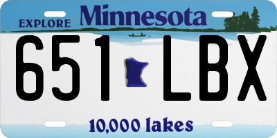 MN license plate 651LBX