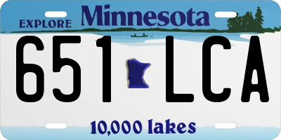 MN license plate 651LCA