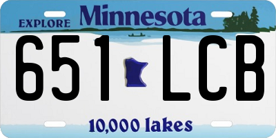 MN license plate 651LCB