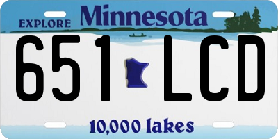 MN license plate 651LCD