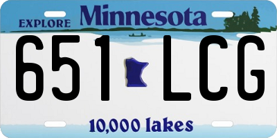 MN license plate 651LCG