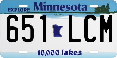MN license plate 651LCM