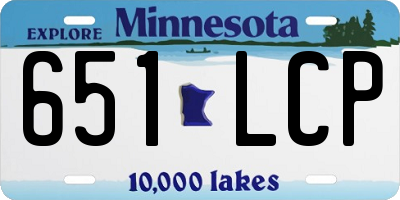 MN license plate 651LCP