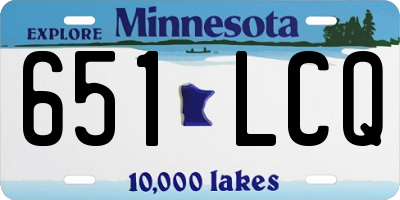 MN license plate 651LCQ