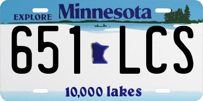 MN license plate 651LCS