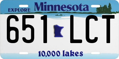 MN license plate 651LCT