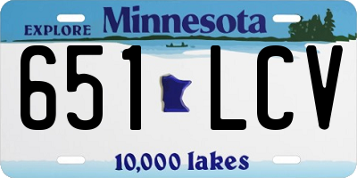 MN license plate 651LCV