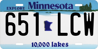 MN license plate 651LCW