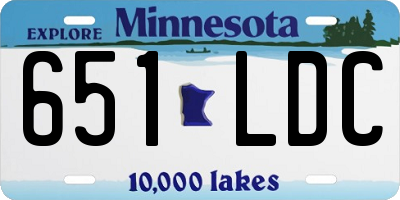 MN license plate 651LDC