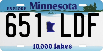 MN license plate 651LDF