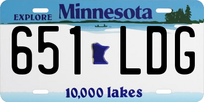 MN license plate 651LDG