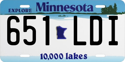 MN license plate 651LDI