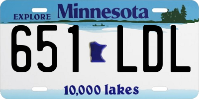 MN license plate 651LDL
