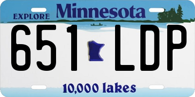 MN license plate 651LDP