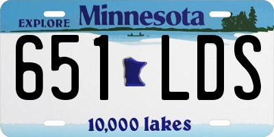 MN license plate 651LDS