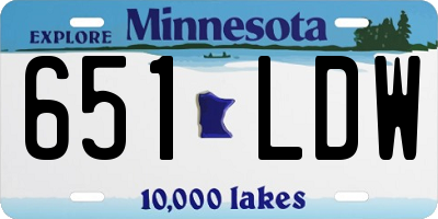 MN license plate 651LDW