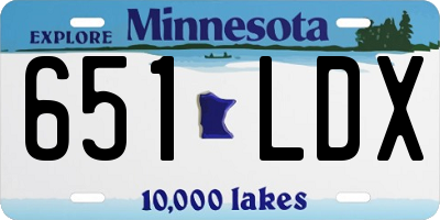 MN license plate 651LDX