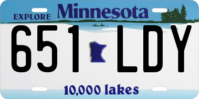 MN license plate 651LDY