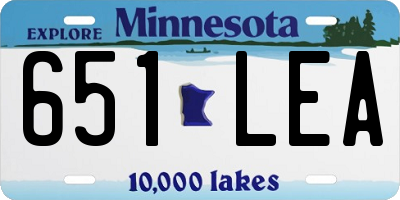 MN license plate 651LEA