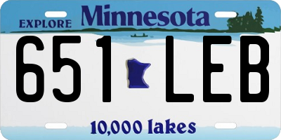 MN license plate 651LEB