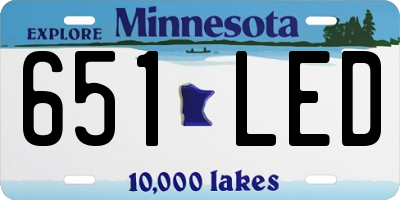MN license plate 651LED
