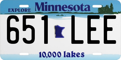 MN license plate 651LEE
