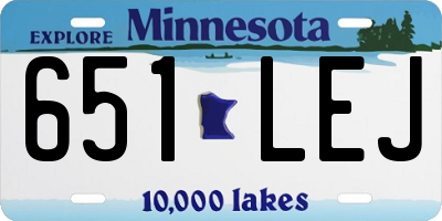 MN license plate 651LEJ