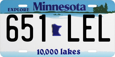 MN license plate 651LEL