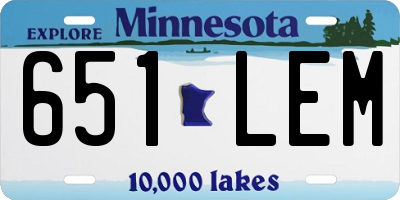 MN license plate 651LEM