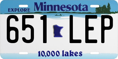 MN license plate 651LEP