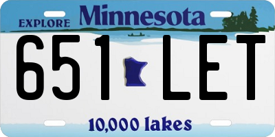 MN license plate 651LET