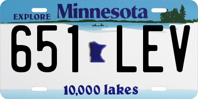 MN license plate 651LEV