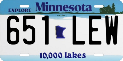 MN license plate 651LEW