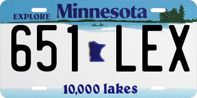 MN license plate 651LEX
