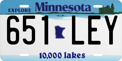 MN license plate 651LEY