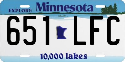 MN license plate 651LFC