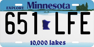 MN license plate 651LFE
