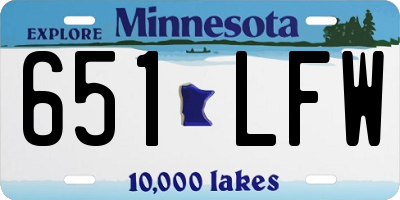 MN license plate 651LFW
