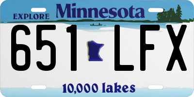 MN license plate 651LFX