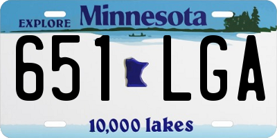 MN license plate 651LGA