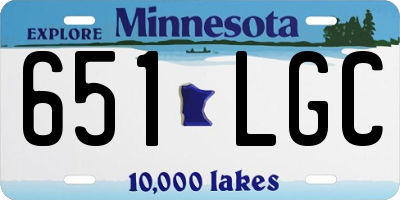 MN license plate 651LGC