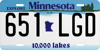 MN license plate 651LGD