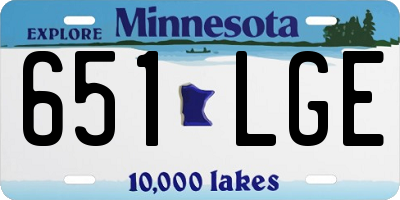 MN license plate 651LGE