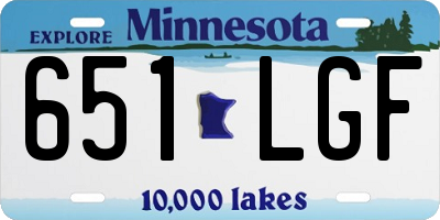 MN license plate 651LGF