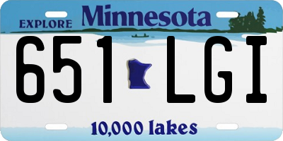 MN license plate 651LGI