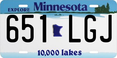 MN license plate 651LGJ