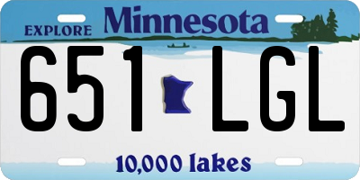 MN license plate 651LGL