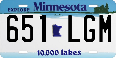MN license plate 651LGM