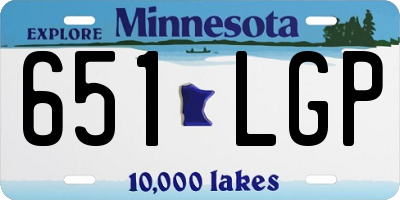 MN license plate 651LGP
